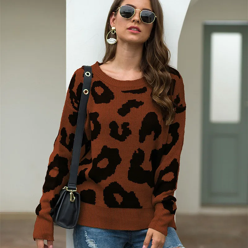 Plus Size Womens Sweaters Fashion 2020 Winter Casual Korean Style Leopard Clothes Women | Женская одежда