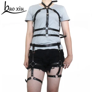 Новые Сексуальные женские серьги-гвоздики в форме подвязки кожаный ремень средства ухода за кожей Связывание скульптуры жгут Комплект ремни на талии, портупея корсет с подтяжками платье с поясом