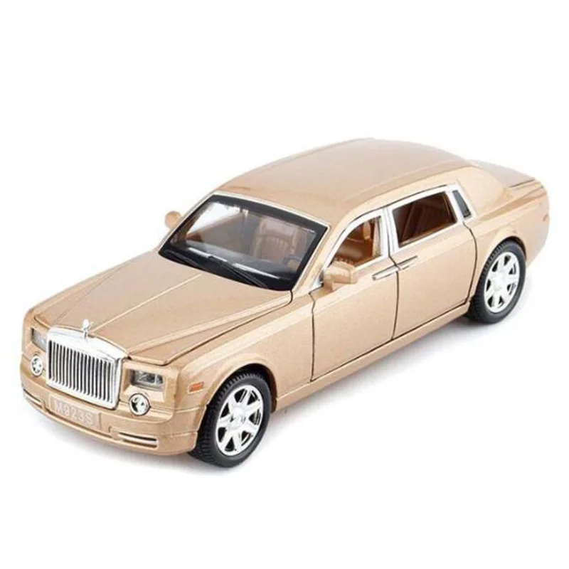 2 цвета, 1:24, 20,5 см, Rolls-Royce Phantom, со звуком и светильник, откатная модель, литая под давлением, мини-игрушки, коллекционные подарки для детей