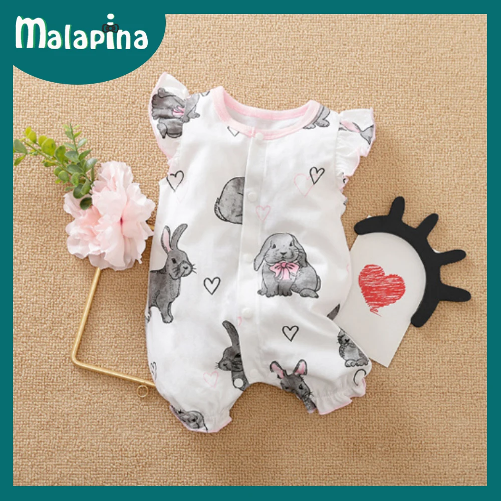 

Malapina New Born Baby Girl Clothes Animal Printing Pajamas Wrapped Feet Cotton Onesie Crawling Romper Toddler Clothing 0-24M