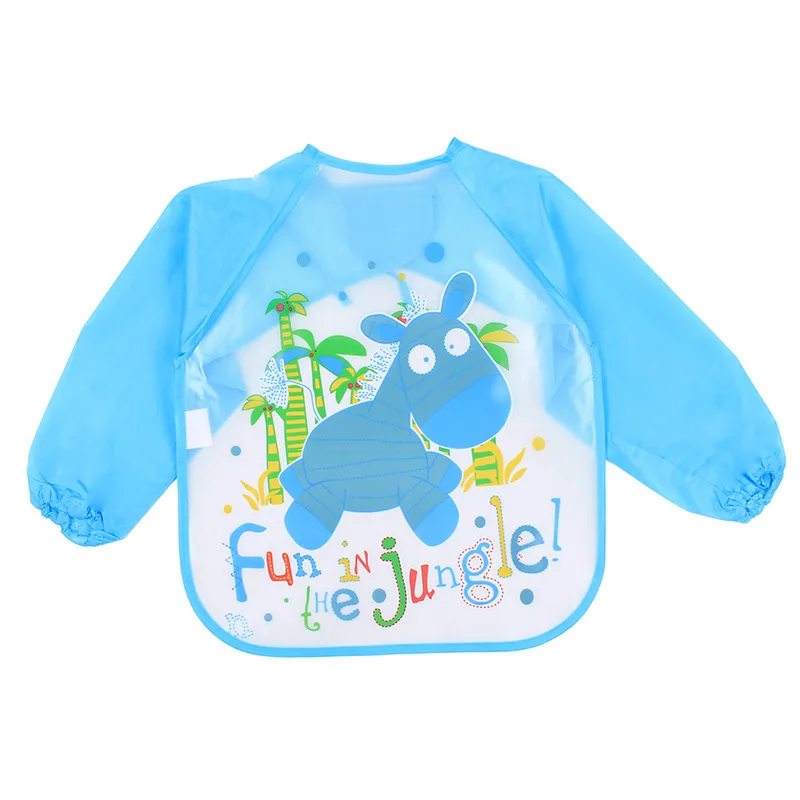 Baby Bibs Waterproof Burp Cloths Full Sleeve Children Apron Feeding Drooling Baberos Bebe Long Sleeves for | Детская одежда и