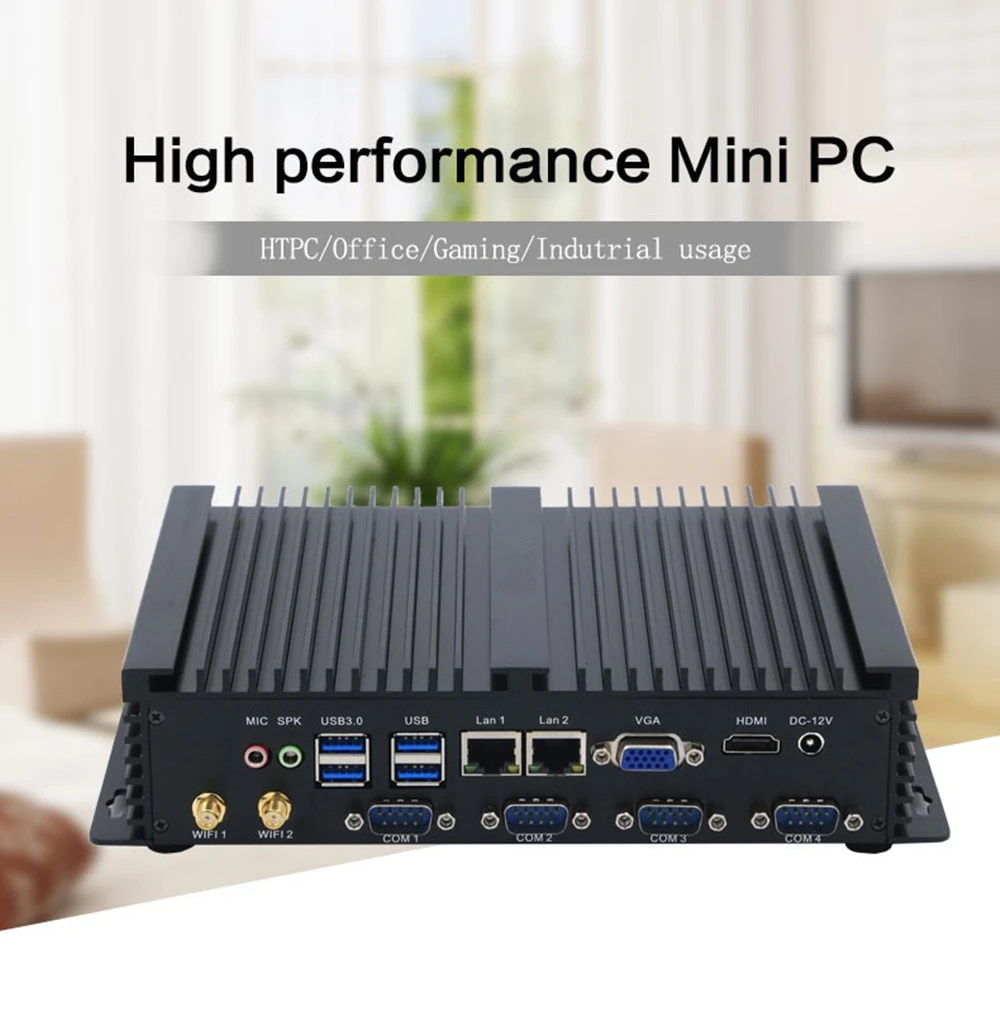 Безвентиляторный промышленный Мини ПК с ОС Windows XP/7/10 Intel i5 3317U 1037U 1007U 2 * lan 4 RS232