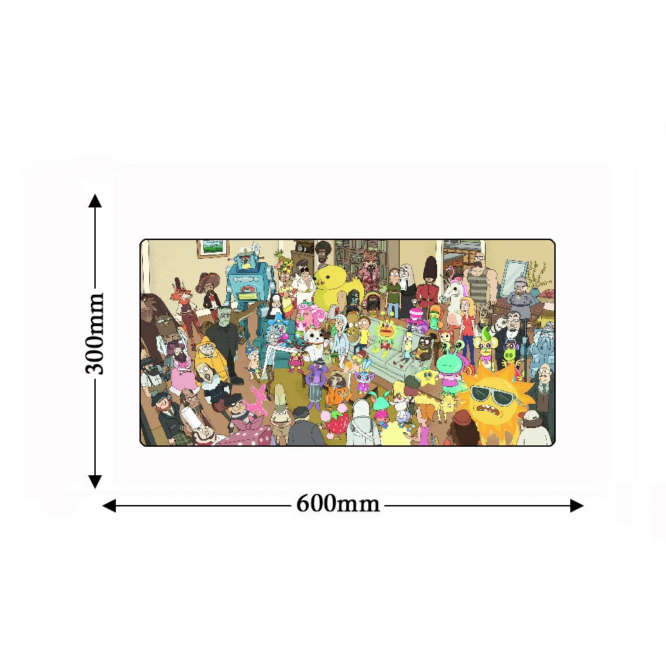 

Cute Cartoon Anime Morty Funny Locking Edge Keyboard Mouse Pad Desk Computer Gamer Game Gaming Player Mousepad Mat
