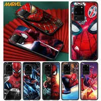 spiderman marvel for samsung s20 fe ultra plus a91 a81 a71 a51 a41 a31 a21 a11 a72 a52 a42 a22 soft black phone case