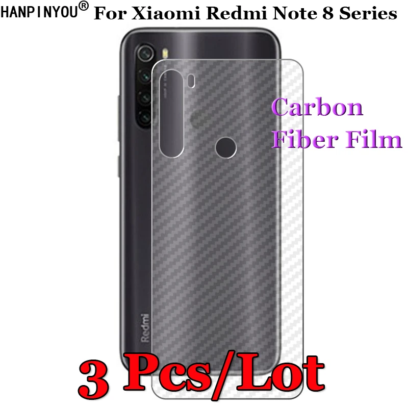 

3 Pcs/Lot For Xiaomi Redmi Note 8 8T Pro 3D Non-slip Clear Carbon Fiber Back Film Screen Protector Protective Sticker