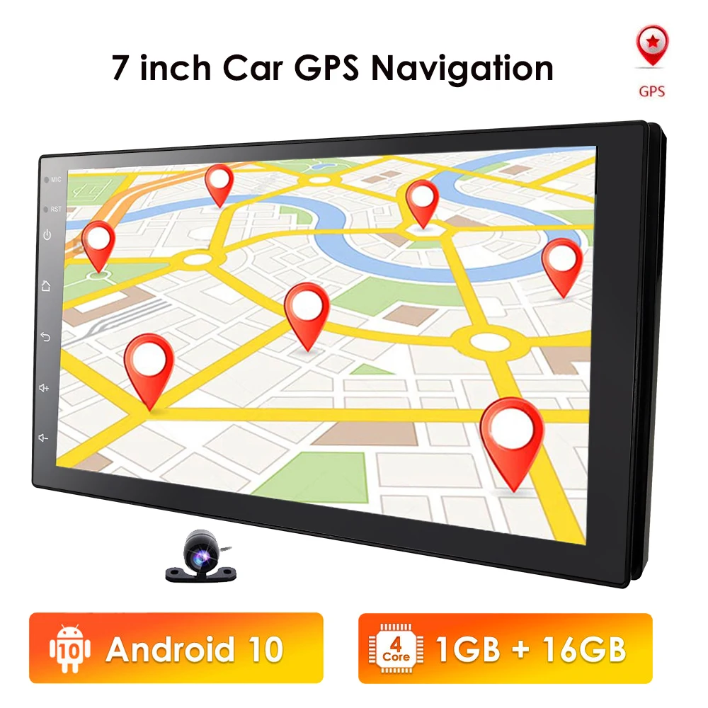 Универсальная автомагнитола мультимедийный плеер на Android 10 с 7 &quotэкраном GPS для