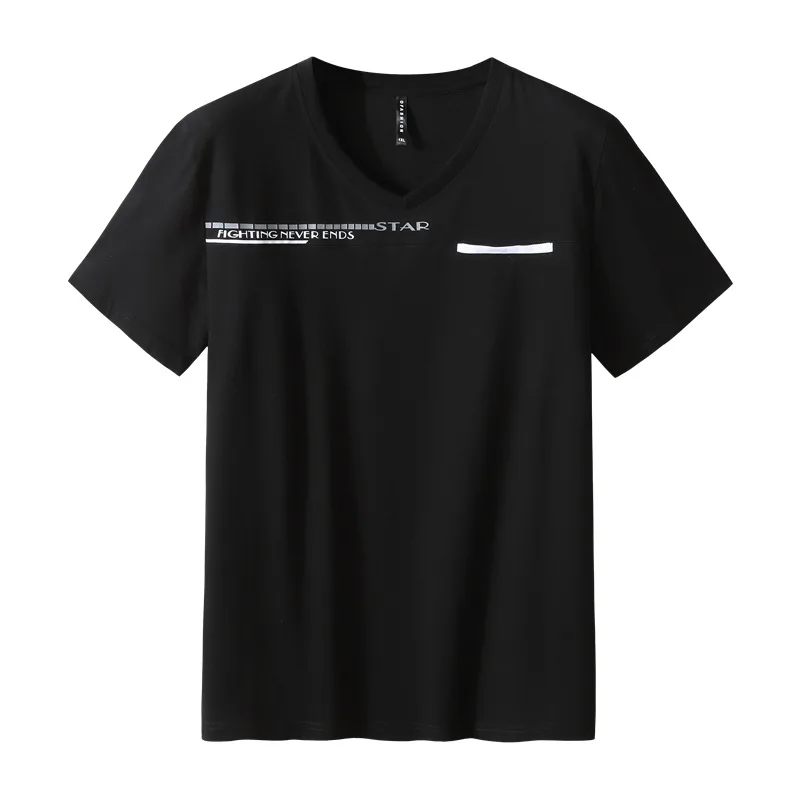 

Summer 2021 new men's fattening plus size fashion casual V-neck short sleeve suit men's sports suit