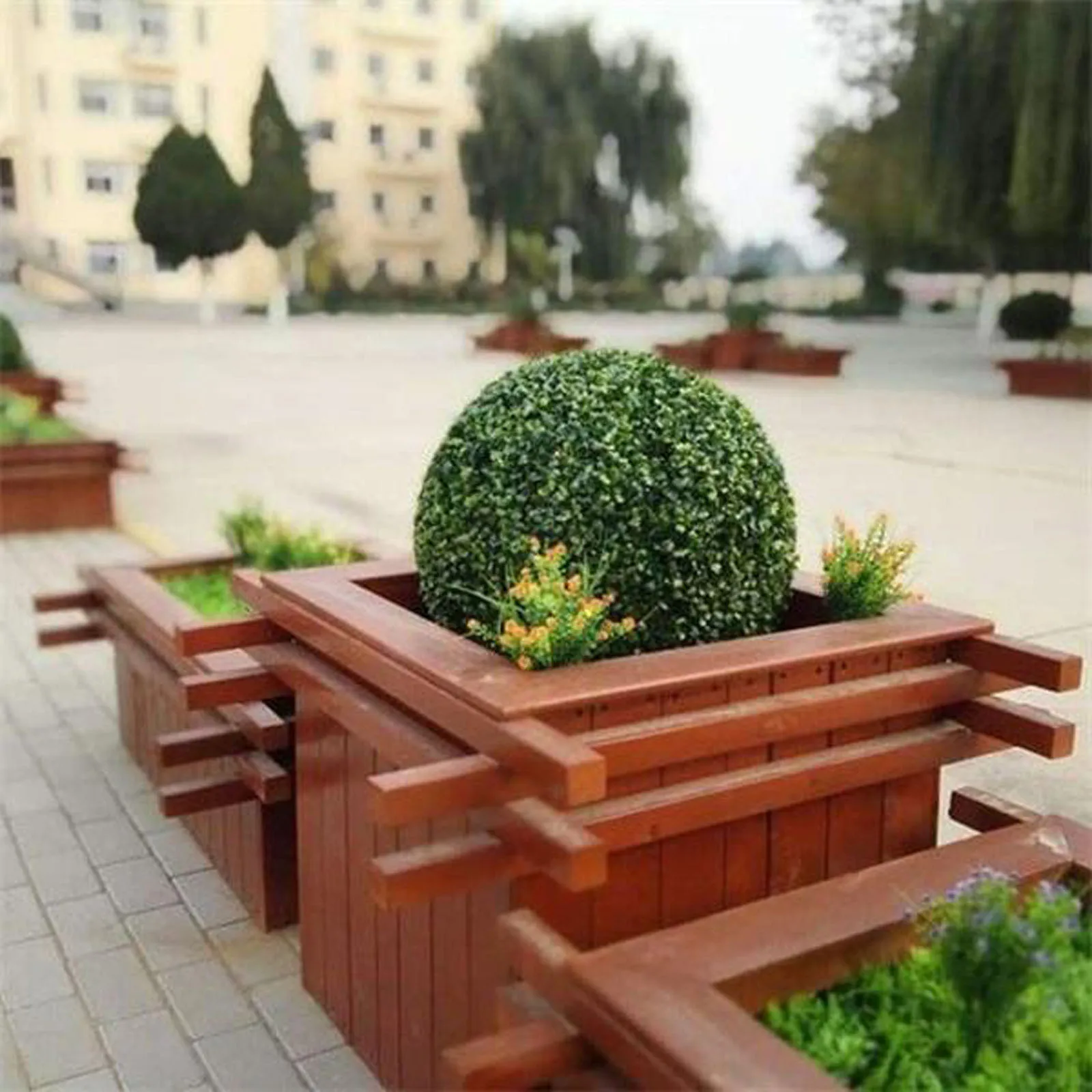 Искусственный зеленый шар из листьев травы искусственный цветок дерева топиарий