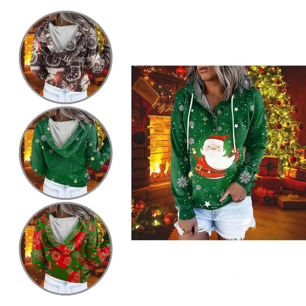 

Ultra Soft Unique Christmas Tree Print Xmas Pullover Hoodie Drawstring Xmas Hoodie Hooded for Party