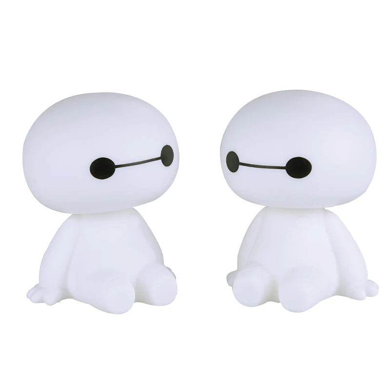 Мультяшный пластиковый робот Baymax, качающаяся голова, фигурка автомобиля, украшения для салона автомобиля, большие игрушки для интерьера, автостайлинг
