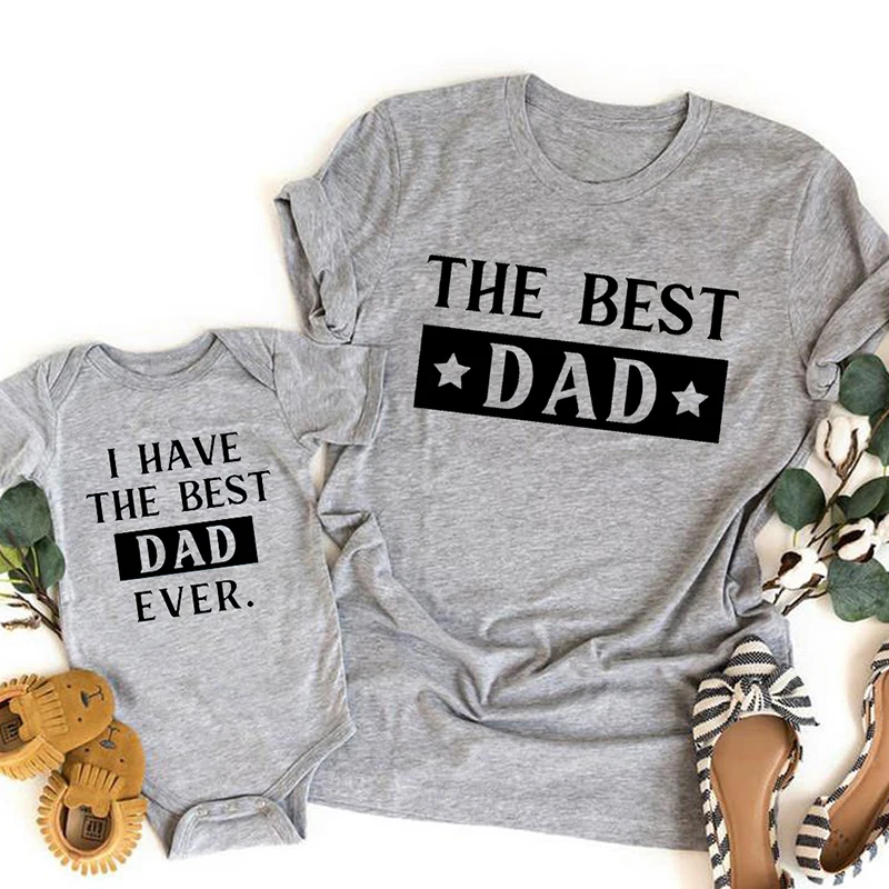 Fmaily-camisetas a juego para ni&ntilde;os, ropa divertida de padre, hija, hijo, el mejor pap&aacute; que tengo, el mejor pap&aacute; de la historia, monos de beb&eacute;, regalo para pap&aacute;-2