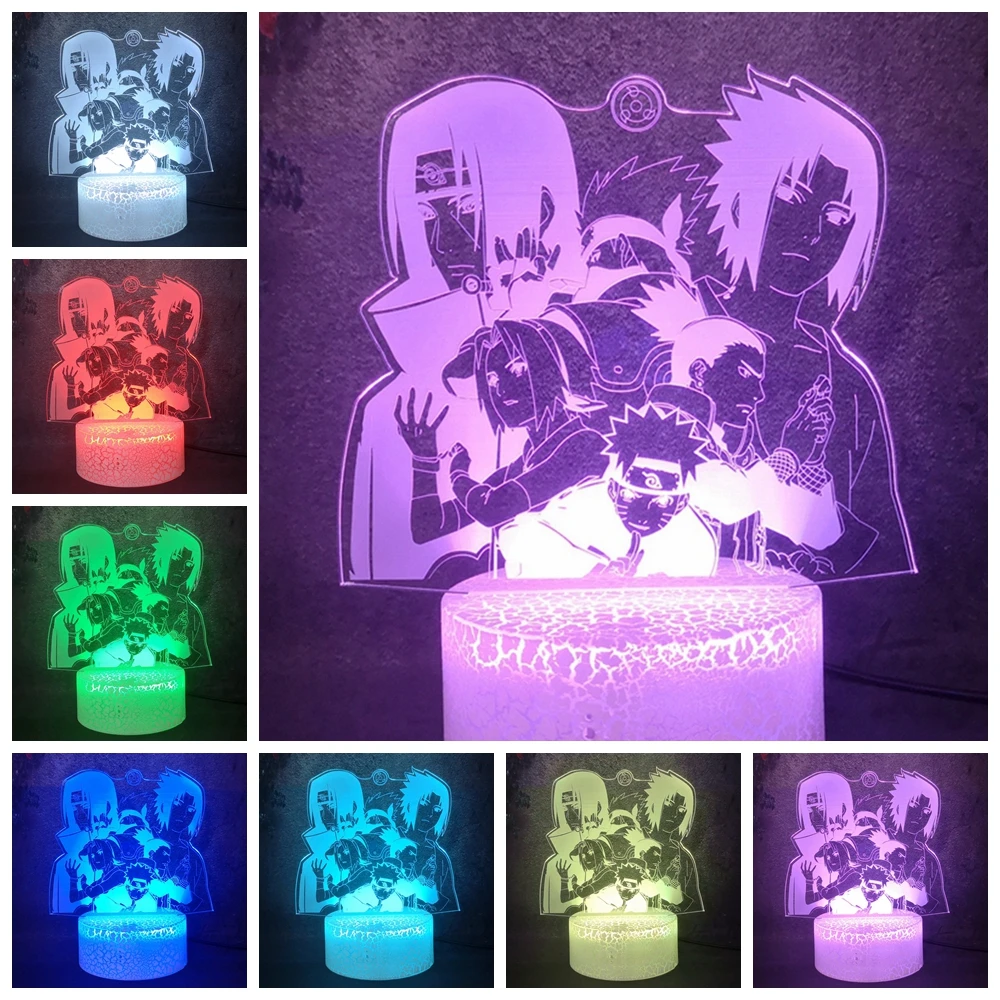 Красивый Узумаки Наруто Учиха Саске Хатаке Какаши фигура прикроватная трещина