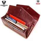 Удлиненный женский кошелек, стильная визитница, женский клатч, вместительный бумажник из натуральной кожи для мужчин и женщин с кармашком для телефона