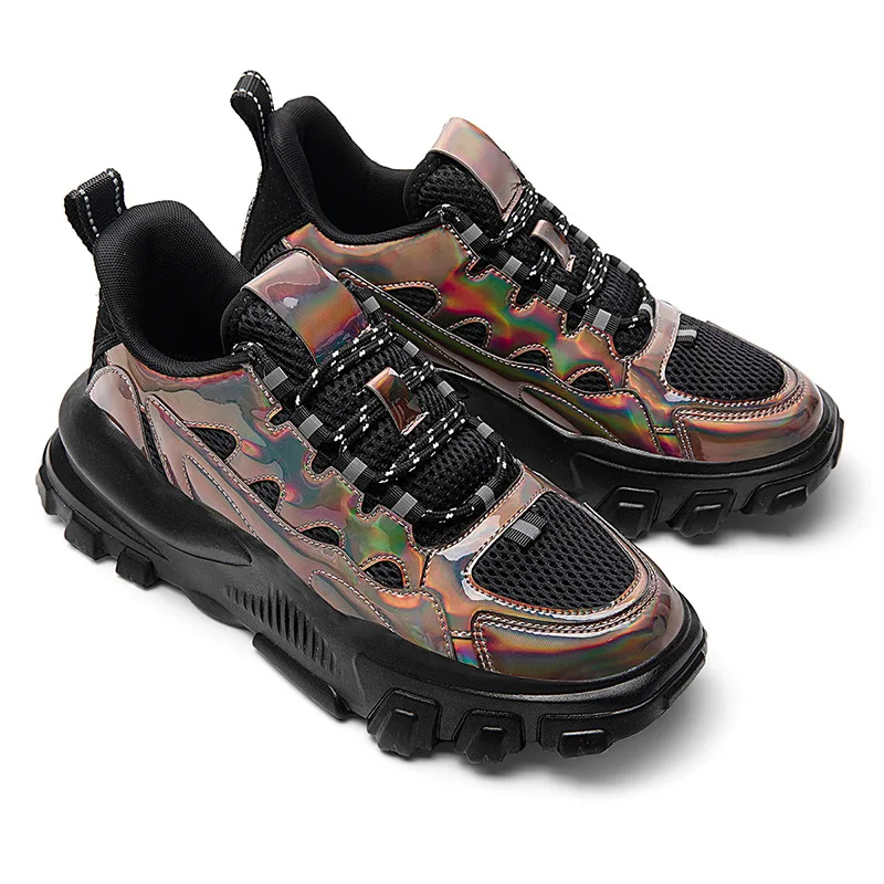 Кроссовки мужские весенне-осенние сетчатые на толстой подошве | Обувь