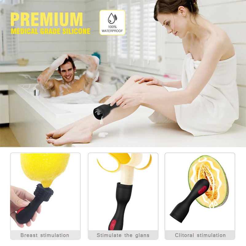 GUIMI Handheld Glans Vibrator Penis Stimulator Exerciser Male Masturbator Ejaculation Delay Last Trainer Adult Sex Toys for Men |
