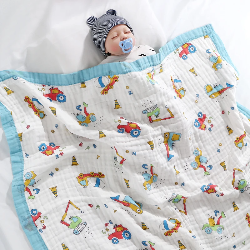 

Muslin Baby Swaddle Blanket Newborn Bath Towel Infant Receiving Wrap Stroller Cover Play Mat 100% Cotton Kids Quilt Multi Use