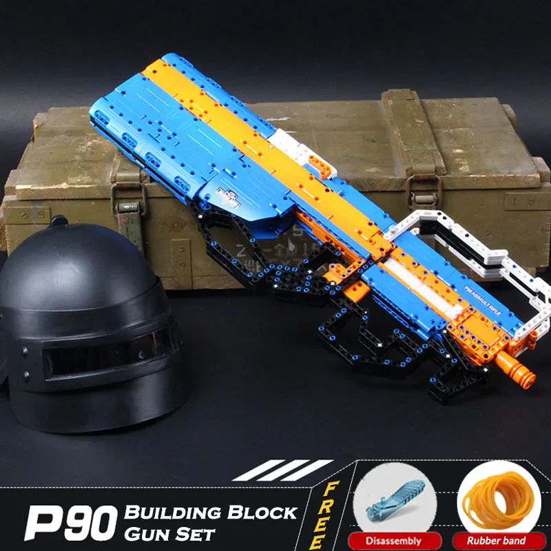 581 шт. DIY строительные блоки пистолет набор игрушек P90 подмашина родитель