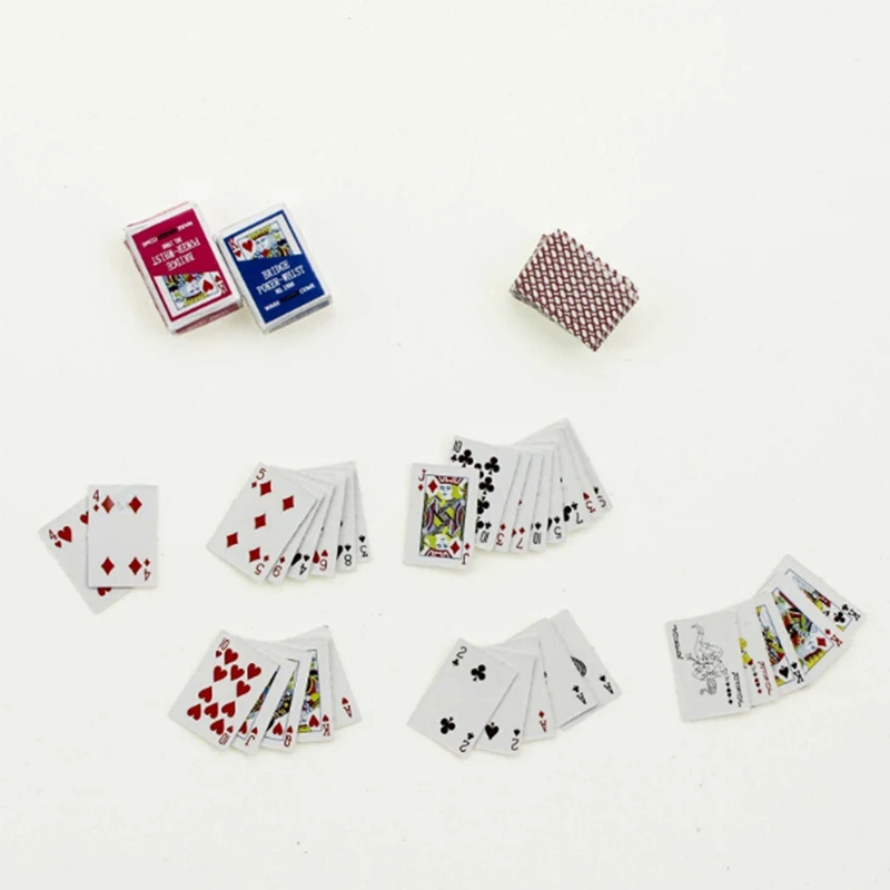 Новые милые миниатюрные Игры покер мини кукольный домик игральные карты