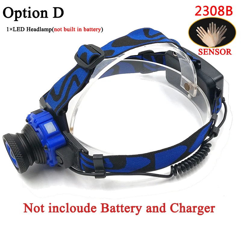 Litwod Z302308 Q5 Led Bright Headlamp Head Light Head Flashlight LED Headlight Build-in Rechargeable Battery Head Lamp Zoomable - Испускаемый цвет: D