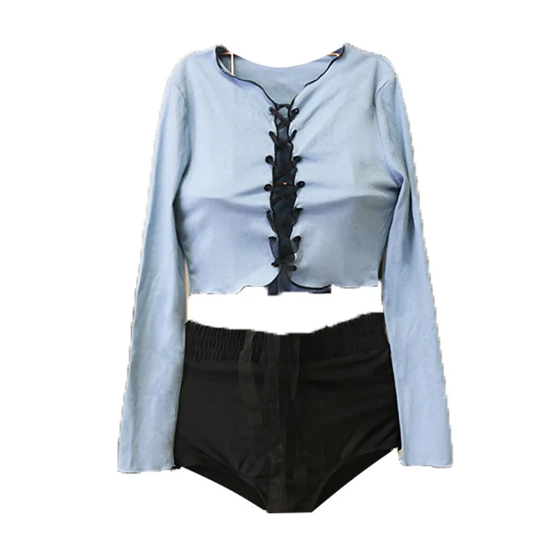 

Swimming Suit Bathing Suits 2020 Bodysuit Sexy Swimwear Surf Swimsuit Women Surfing High Waist Long Sleeve For Japanese Korean