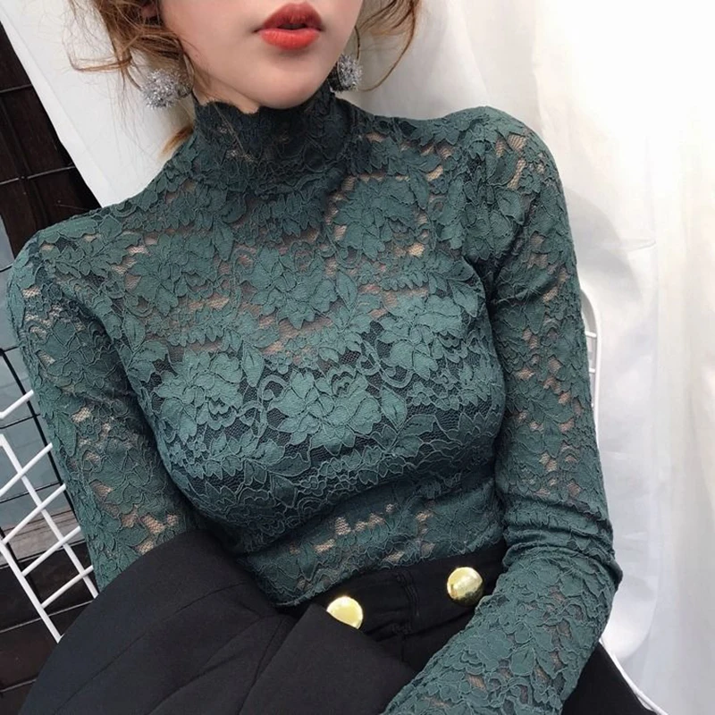Женские весенне осенние стильные кружевные женские Блузки Рубашки повседневные