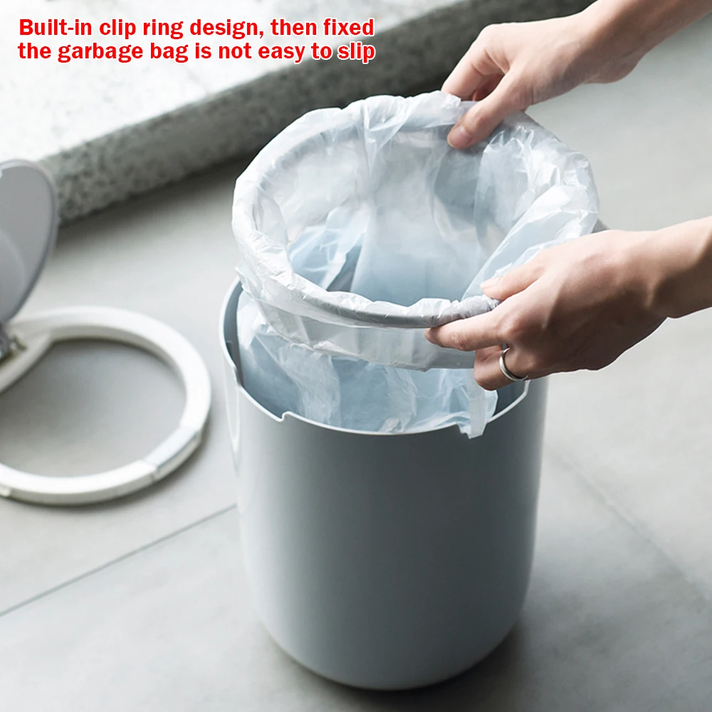 Круглая мусорная корзина 9 л пластиковый контейнер для мусора кухни ванной