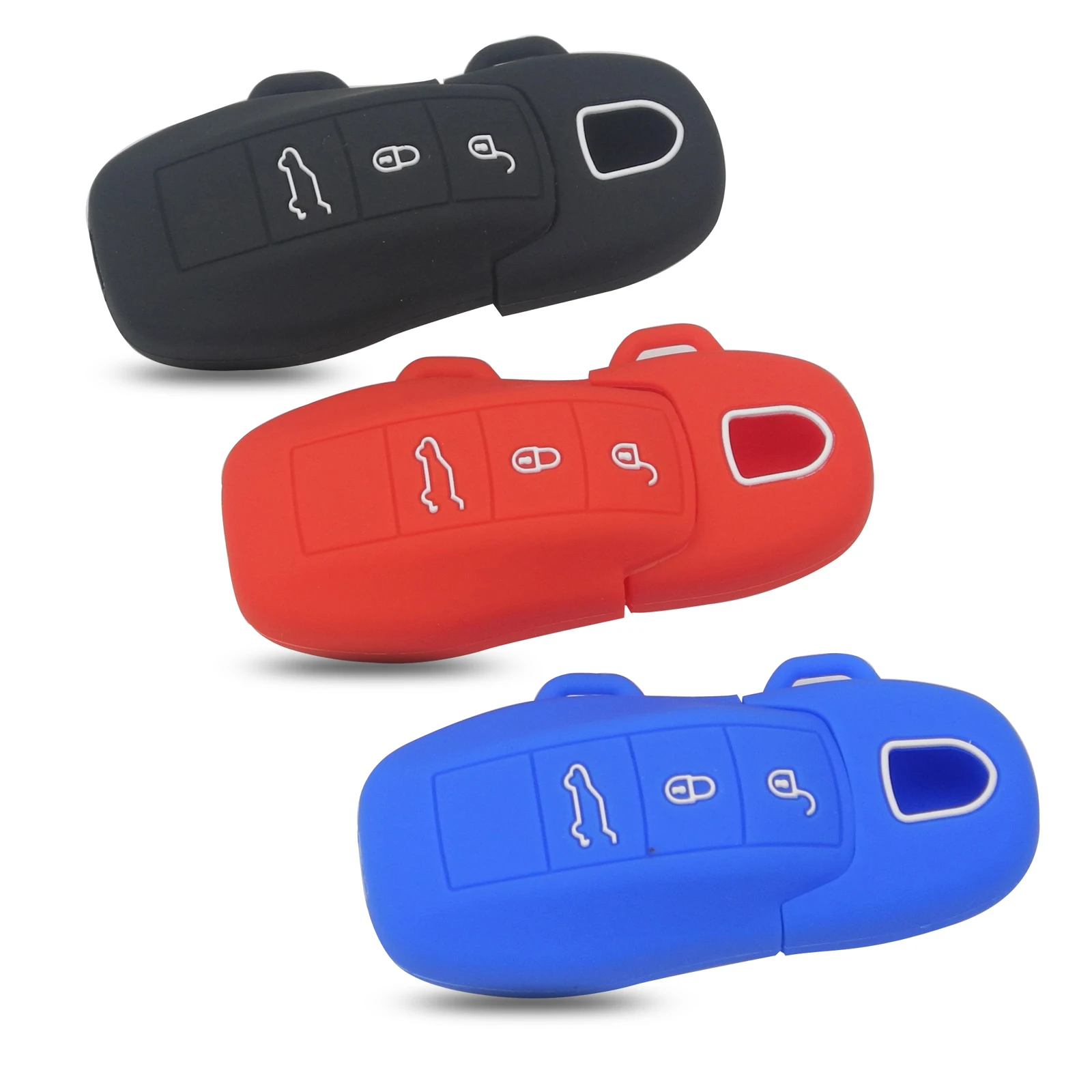 

Kutery Silicone Rubber Car Key Cover For Porsche Boxster Cayman Macan Panamera Cayenne 911 Remote Case Protecter 3Buttons