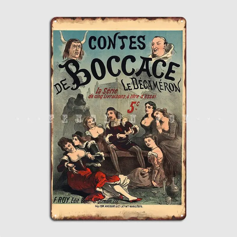 

Contes De Boccace Le Decameron Giovannis Boccaccio The Decameron Metal Sign Wall Decor Club Bar Design Tin Sign Poster