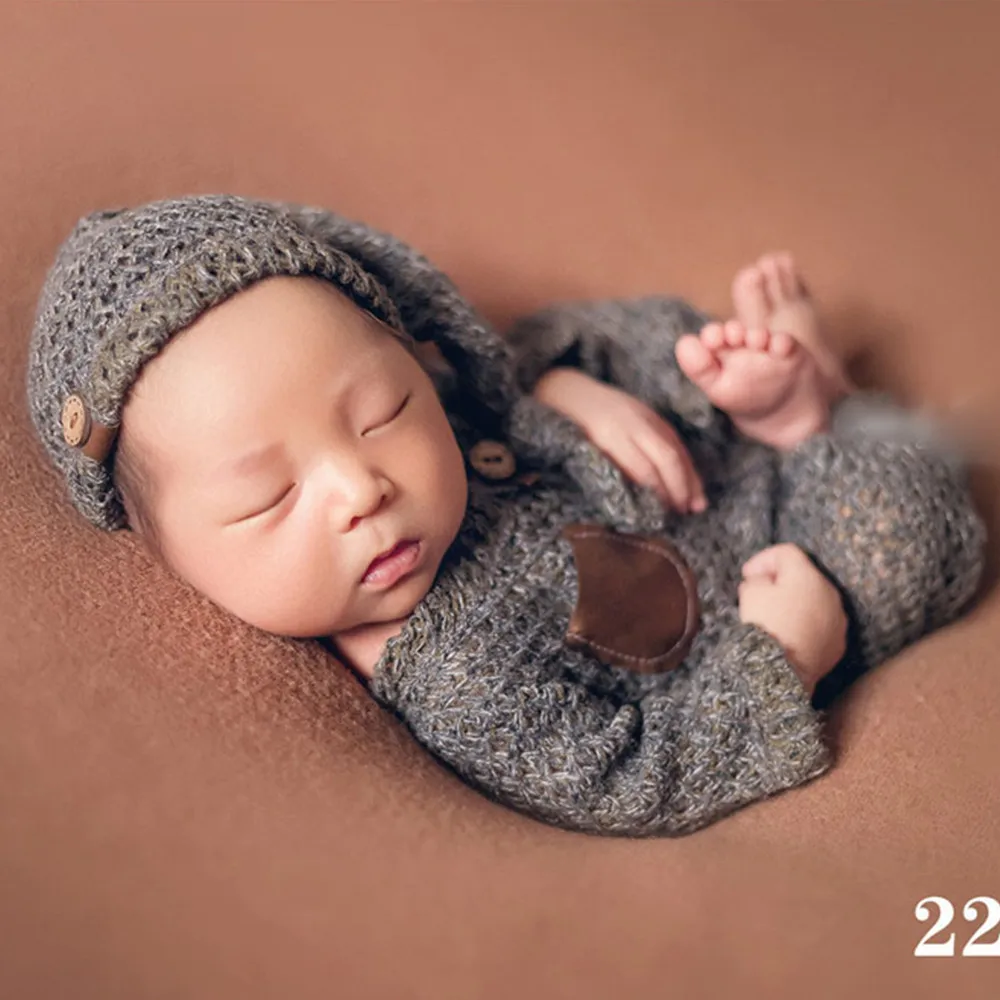 Ylsteed Newborn Baby Bodysuit Little Gentleman Clothes Hat Set Infant Photography Outfits Boy Photo Props Jumpsuit |