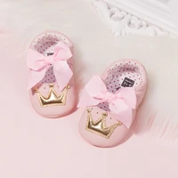 kidsun baby shoes girl princess bowknot toddler pu rubber sole anti slip first walkers infant newborn baby gift accessories