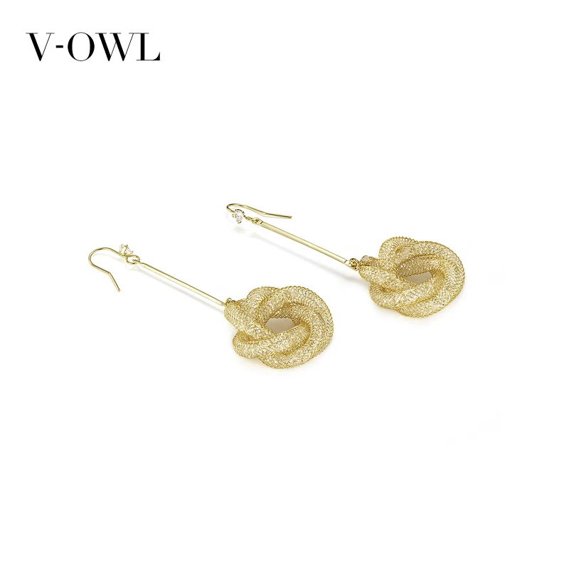 V-Сова фатиновое платье с вырезом на Tassled французский нержавеющая серьги длинные