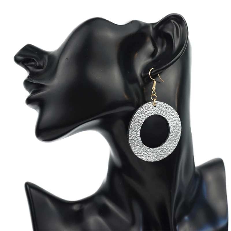 Женские круглые серьги M &amp G из натуральной кожи Простые Модные массивные