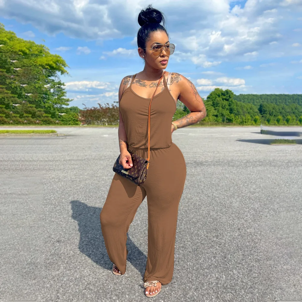 Новинка 2021 облегающие цельные комбинезоны повседневные однотонные женские