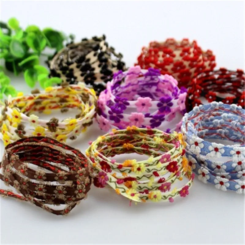 Лента для вышивки изысканная трехмерная маленькая Цветочная тесьма ручная