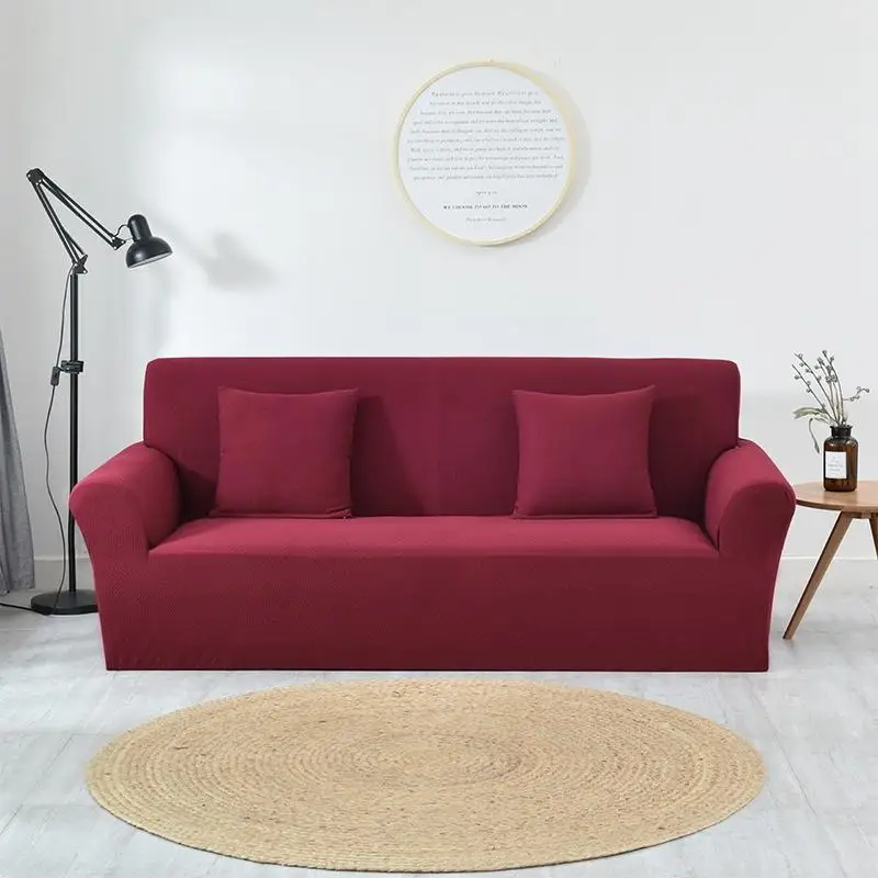 

45Blue Grey High Stretch Sofa Slipcover 1Pc Sofa Cover Furniture Protector Knitted Super Soft Thick Sofa Cover Elastic Bottom