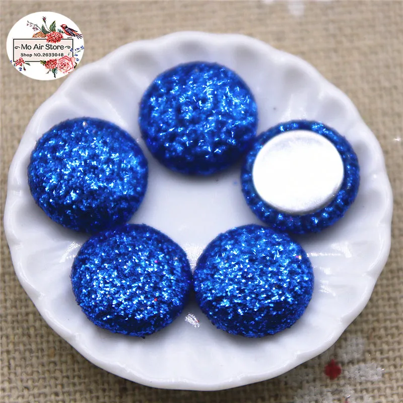 50 шт 12 мм Разноцветные плоские с оборота блестящая покрытая тканью, круглая пуговица для дома и сада, кабошон для скрапбукинга