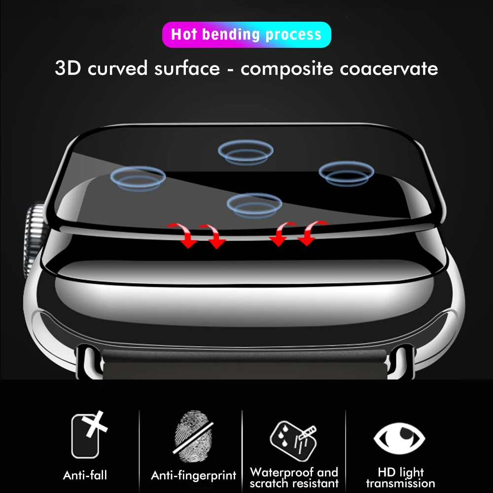 Screen Protector Black Full Coverage Protective Film for iWatch 6 5 4 40MM 44MM Not Tempered Glass Apple Watch 3 2 38MM 42MM | Наручные