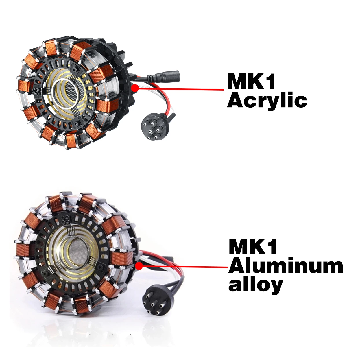 

MK1 MK2 1:1 Arc Reactor Action Figure Remote Light Arc DIY Parts Model Assembled Toys Chest Lamp USB LED Light Action Model