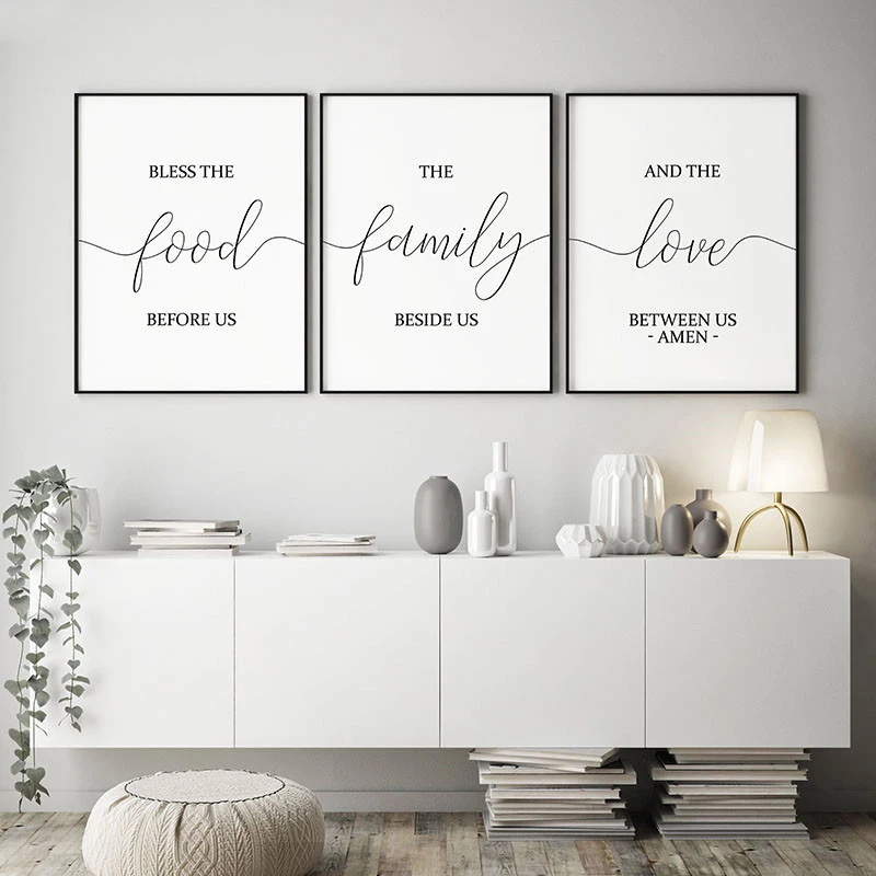 

Nordic Style Simple Text Canvas Painting Signs Print Quotes Poster Kitchen Wall Art Wall Pictures for Living Room Dining Room De