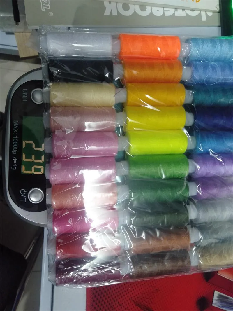 

30PC 30 Colors Sewing Threads 250 yards/axis Per Spools for Hand/Machine Sewing Polyester Material sewing thread full gloss 67