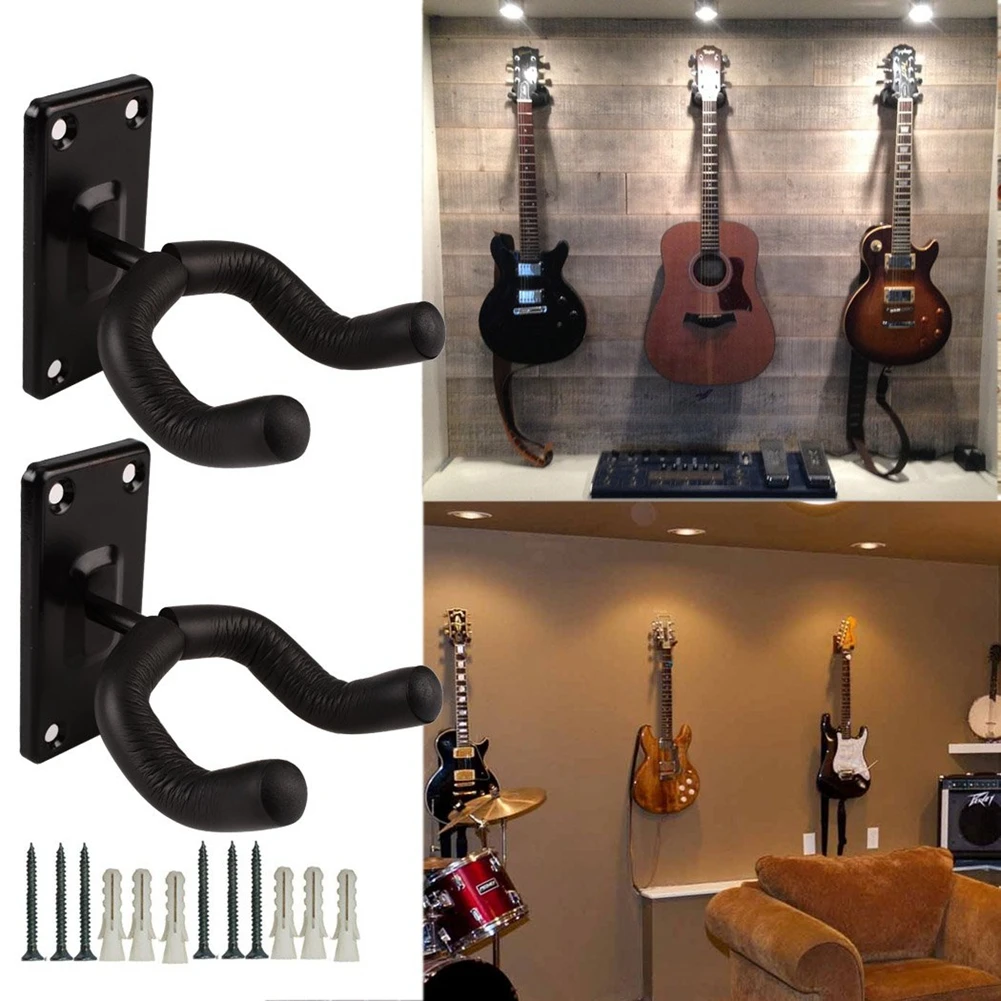 

Electric Acoustic Guitar Display Metal Wall Hook Hanger Bracket Wall Mount Rack for 5 Selected Guitar and Bass