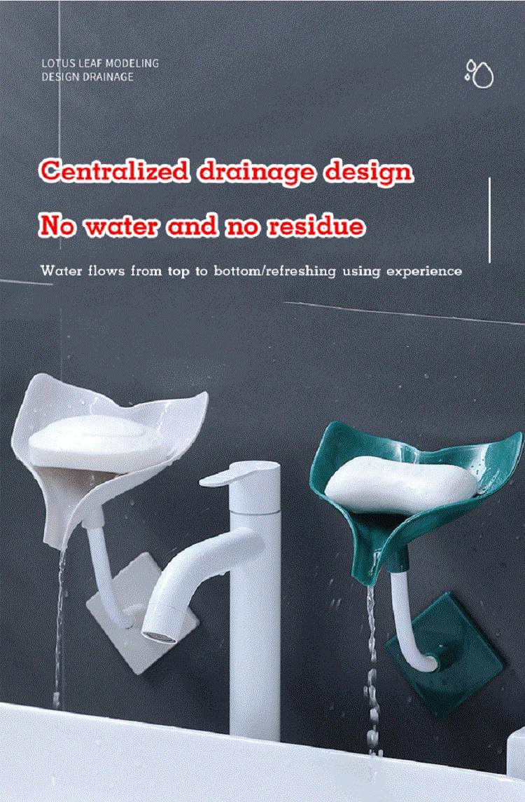 

Wall-mounted Soap Box Punch-free Drain Soap Holder Box Bathroom Shower Soap Holder Sponge Storage Plate Tray Bathroom Gadge