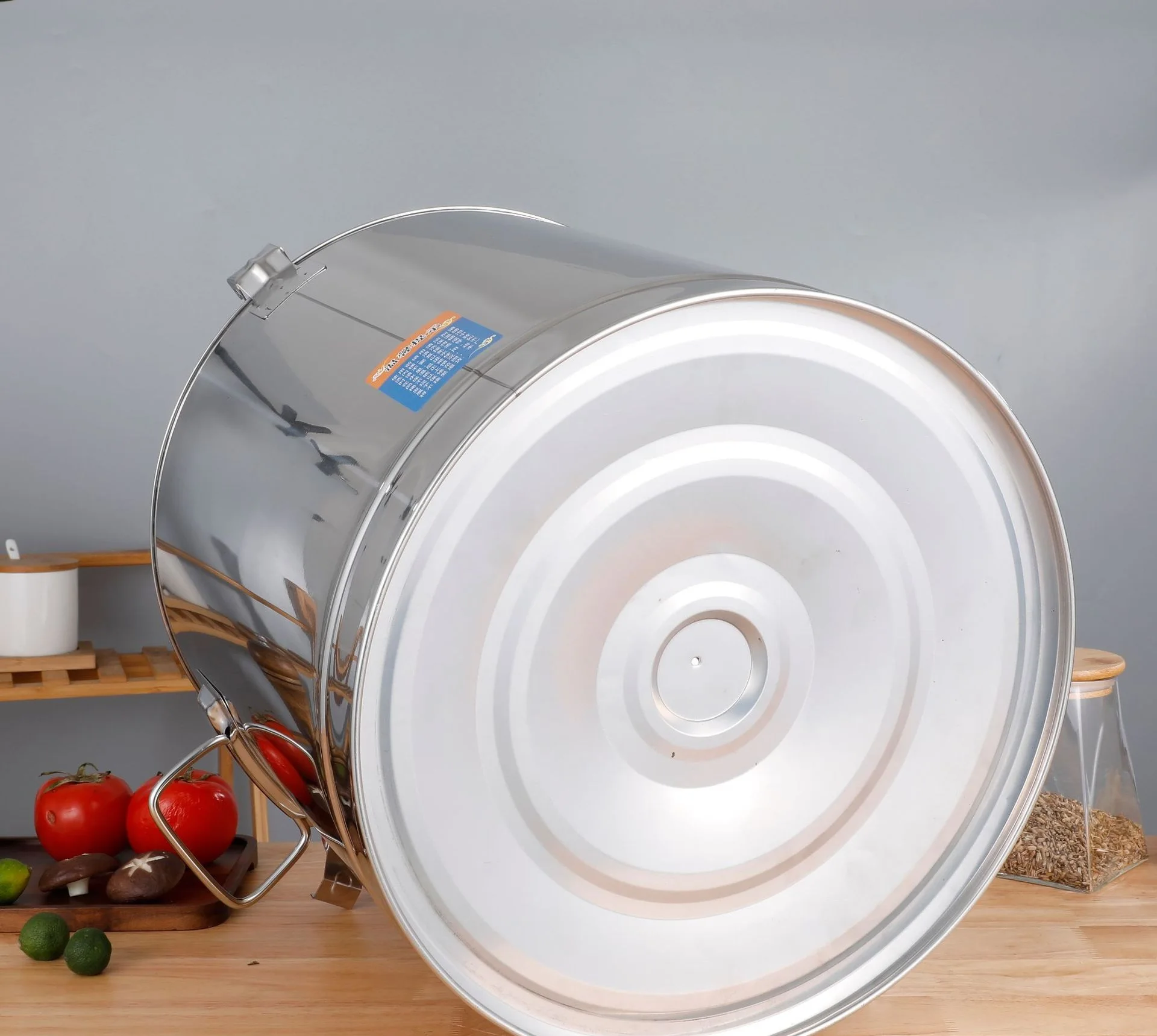 Barril de aislamiento t&eacute;rmico de doble capa, barril de aislamiento t&eacute;rmico de leche de soja para desayuno, de acero inoxidable, 50L-4
