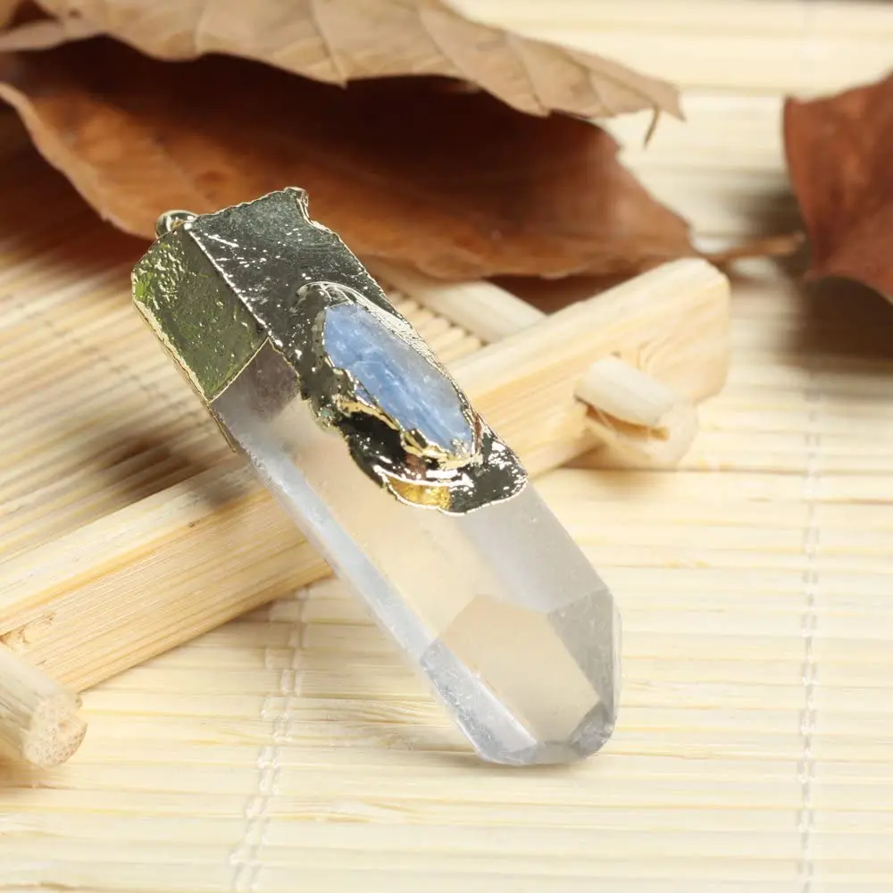 

Естественное прибл. 1,25 дюймовый прозрачный кристалл исцеляющий заостренный Чакра кварцевый кристалл ручная резка формы подвески для ожере...