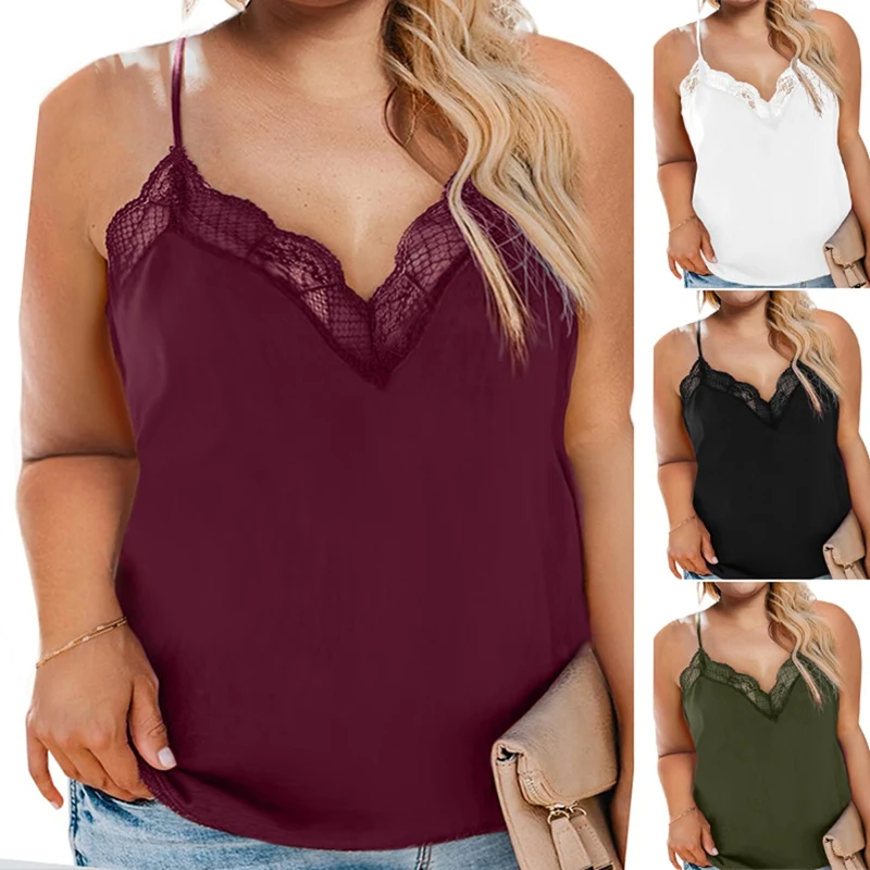 

Womens Sexy Lady V-Neck Sexy Camisole Backless Cami Vest Sleeveless Tank Tops Plus Size