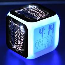 Flashing Attack On Titan LED Alarm Clock 7 Colors Change Touch light Anime Figure Toys for boys