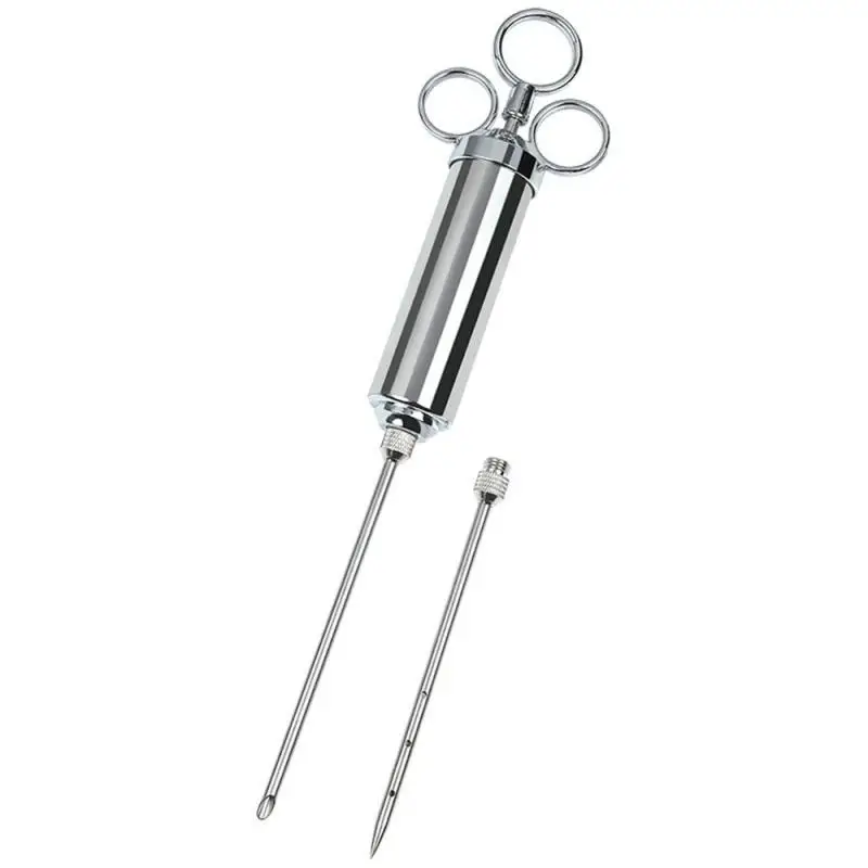

Stainless Steel Meat Injector Kit Grill Turkey BBQ Seasoning Flavor Needle Spice Cooking Kithen Sauce Marinade Syringe Accessory