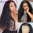 13X4 парик с глубокой волной, фронтальный Парик HD, прозрачные влажные и волнистые передние парики из человеческих волос на сетке для женщин, бразильский парик с глубокой волной