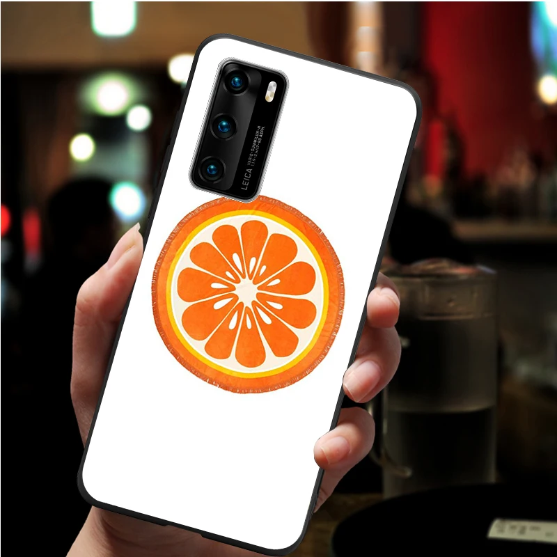 orange black soft Phone Case for huawei P40 P30 P20 P10 Pro lite P9 Lite nova 4E 6SE Psmart 2019 Y6 9 Prime | Мобильные телефоны и