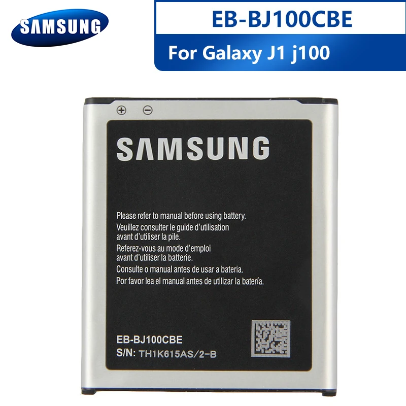 Оригинальный телефон Samsung аккумулятор для Galaxy J1 j100 J100H J100FN J100M телефона 1850